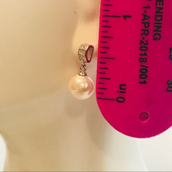 Sterling Silver Pearl Drop Earrings - Picture 5 of 8